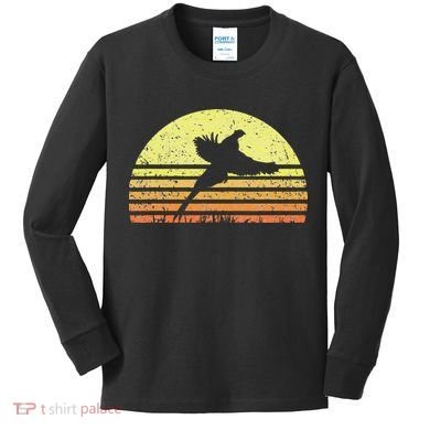 Pheasant Hunting South Dakota Upland Bird Game Hunter Retro Kids Long Sleeve Shirt