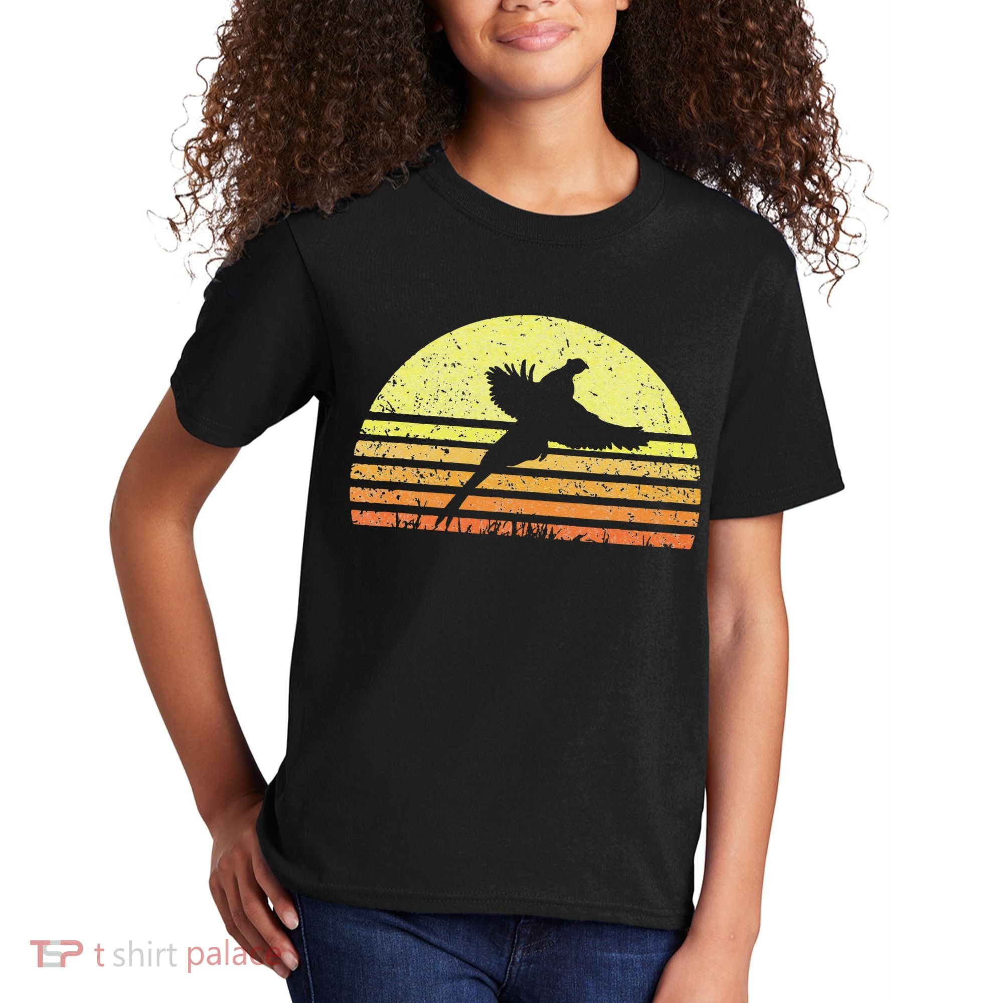 Pheasant Hunting South Dakota Upland Bird Game Hunter Retro Kids T-Shirt