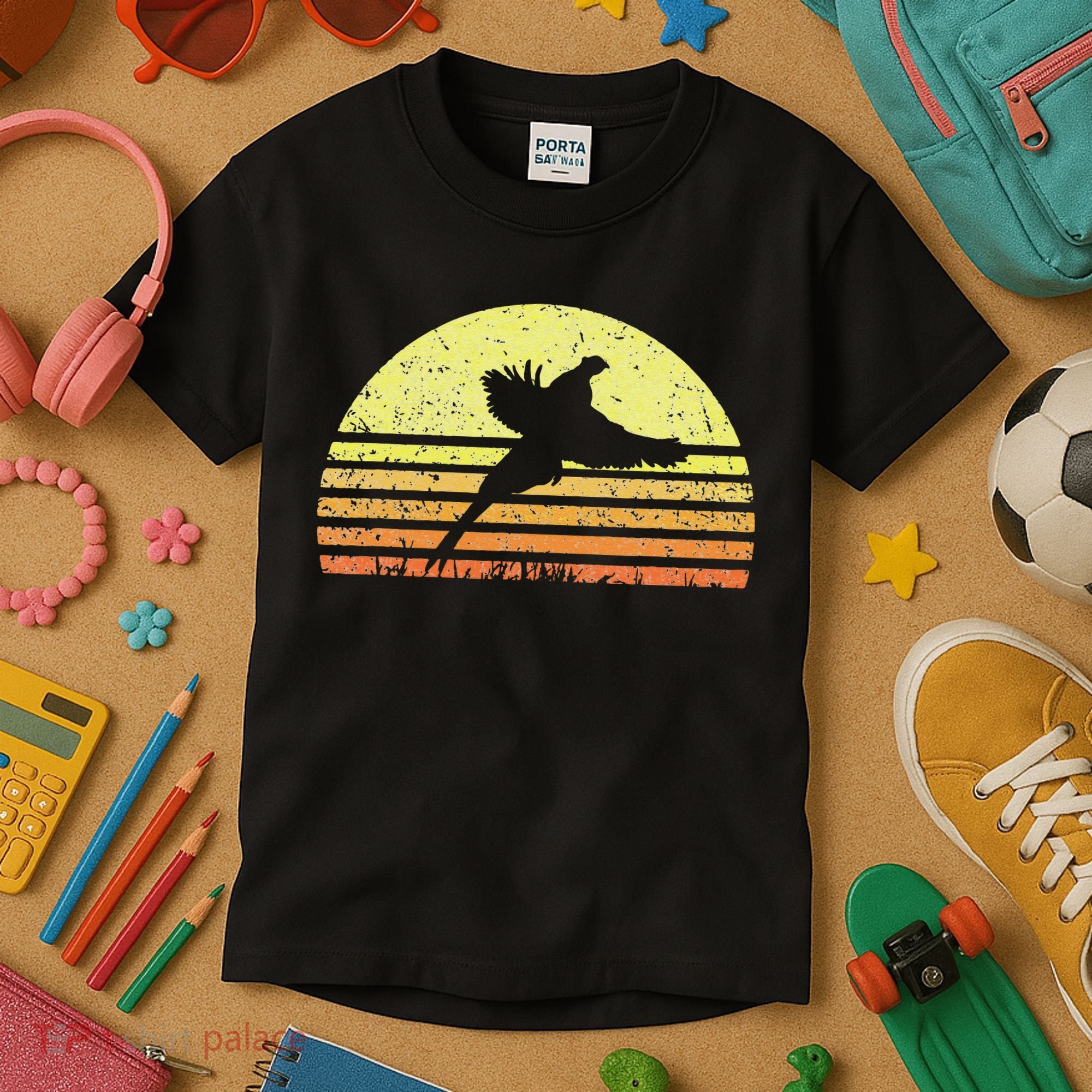 Pheasant Hunting South Dakota Upland Bird Game Hunter Retro Kids T-Shirt