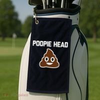 Poopie Head Sarcastic Novelty Gifts Funny Poop Shit Golf Towel thumb 2