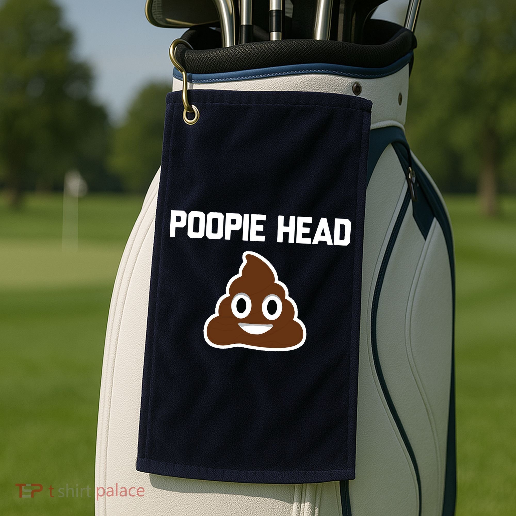 Poopie Head Sarcastic Novelty Gifts Funny Poop Shit Golf Towel