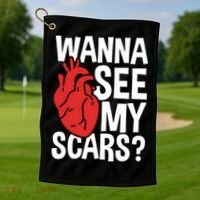 Pre Heart Transplant And After Open Heart Surgery Cool Gift Golf Towel thumb 1