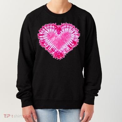 Pink Heart Tie Dye Valentines Day Women's Sweatshirt