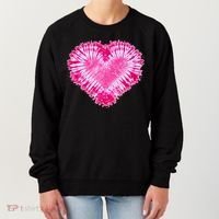Pink Heart Tie Dye Valentines Day Women's Sweatshirt thumb 0