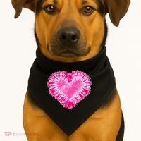 Pink Heart Tie Dye Valentines Day USA-Made Doggie Bandana thumb 1