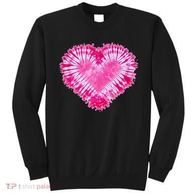 Pink Heart Tie Dye Valentines Day Sweatshirt