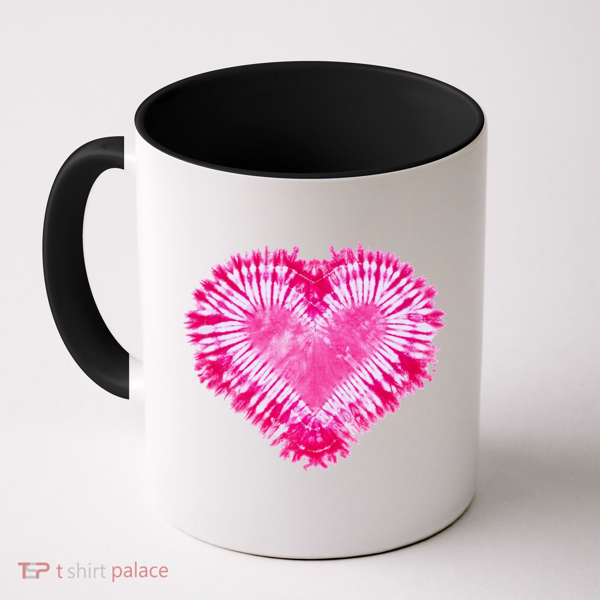 Pink Heart Tie Dye Valentines Day Coffee Mug