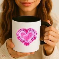 Pink Heart Tie Dye Valentines Day Coffee Mug thumb 3