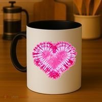 Pink Heart Tie Dye Valentines Day Coffee Mug thumb 4