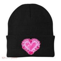Pink Heart Tie Dye Valentines Day Beanie thumb 0