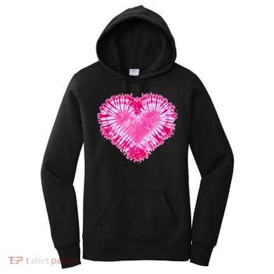 Pink Heart Tie Dye Valentines Day Women's Hoodie