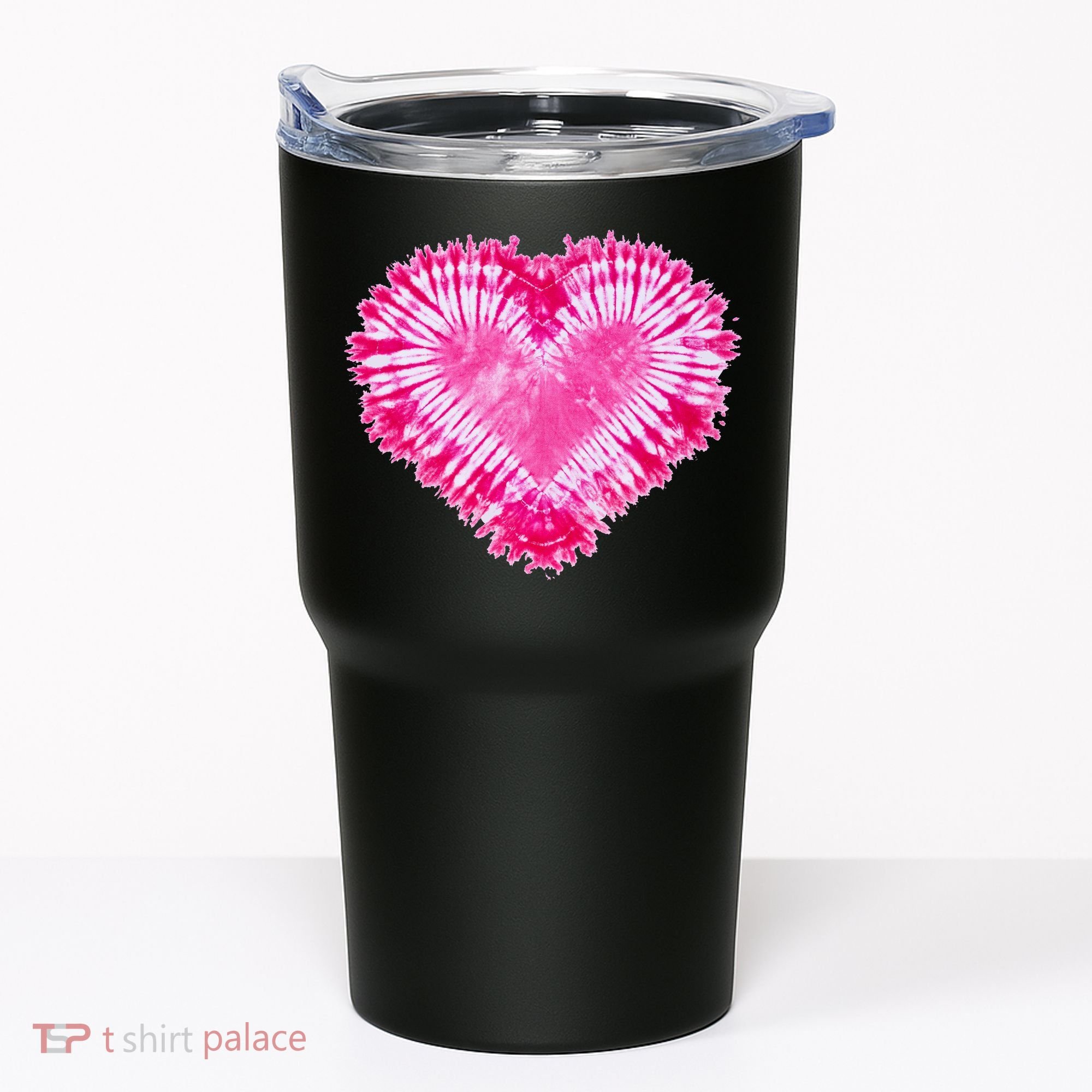 Pink Heart Tie Dye Valentines Day Tumbler