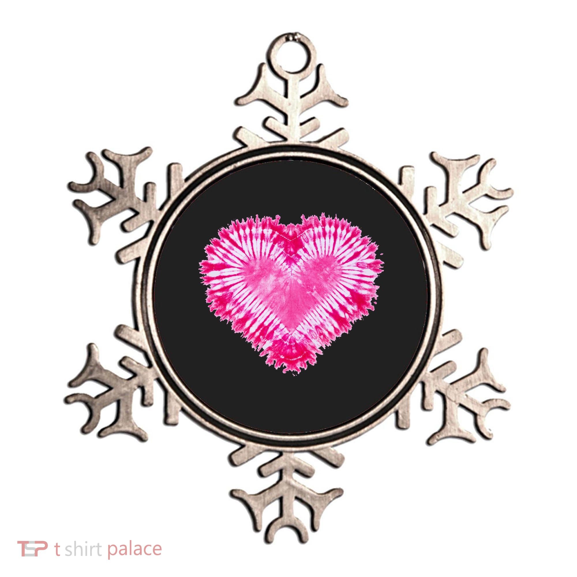 Pink Heart Tie Dye Valentines Day Ornament