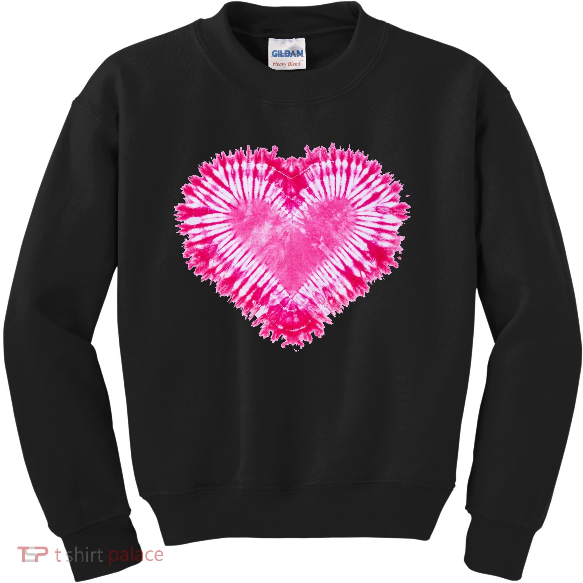 Pink Heart Tie Dye Valentines Day Kids Sweatshirt