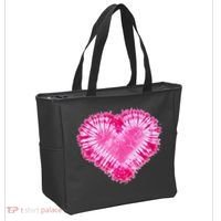Pink Heart Tie Dye Valentines Day Tote Bag thumb 2