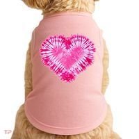 Pink Heart Tie Dye Valentines Day Doggie Tank thumb 0
