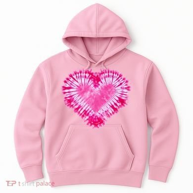 Pink Heart Tie Dye Valentines Day Hoodie