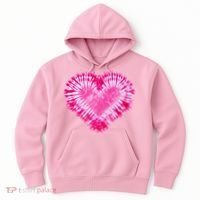 Pink Heart Tie Dye Valentines Day Hoodie thumb 0