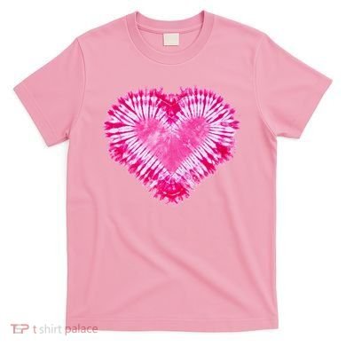 Pink Heart Tie Dye Valentines Day T-Shirt
