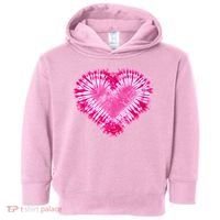 Pink Heart Tie Dye Valentines Day Toddler Hoodie thumb 0