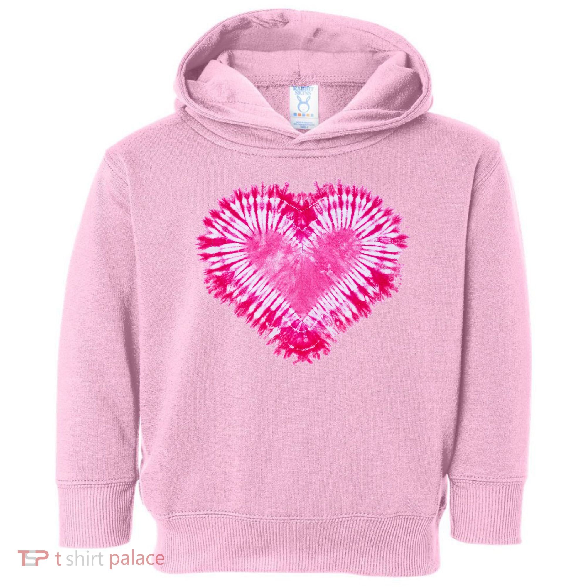 Pink Heart Tie Dye Valentines Day Toddler Hoodie