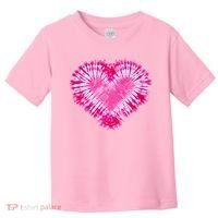 Pink Heart Tie Dye Valentines Day Toddler T-Shirt thumb 0