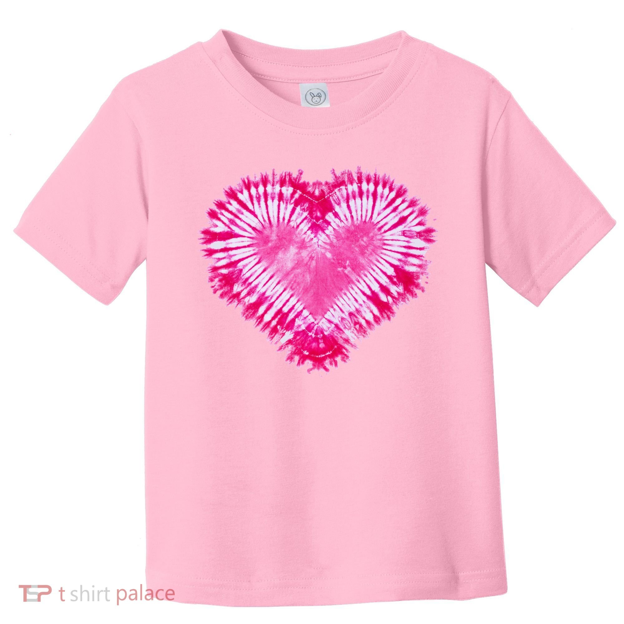 Pink Heart Tie Dye Valentines Day Toddler T-Shirt