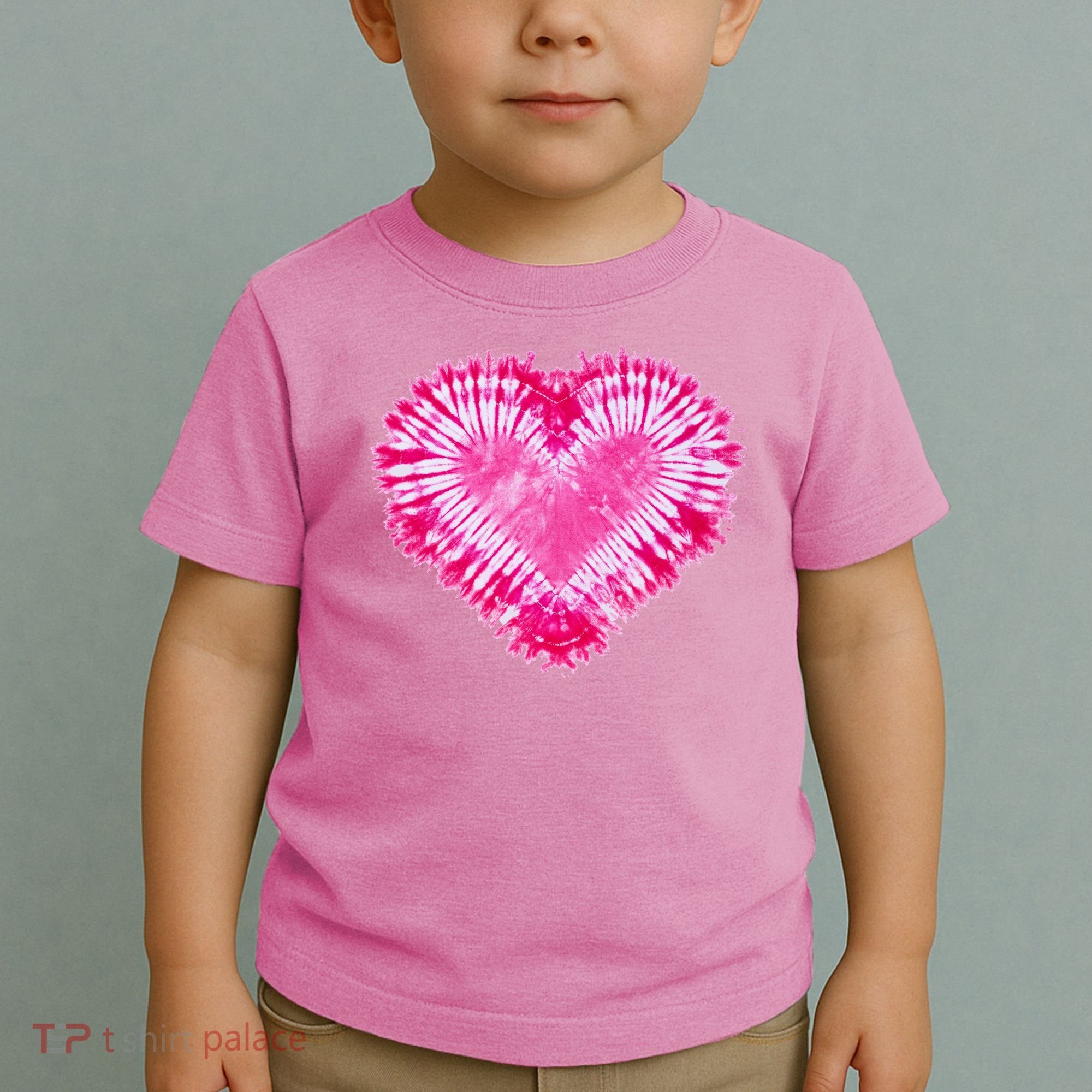 Pink Heart Tie Dye Valentines Day Toddler T-Shirt