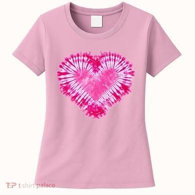 Pink Heart Tie Dye Valentines Day Women's T-Shirt