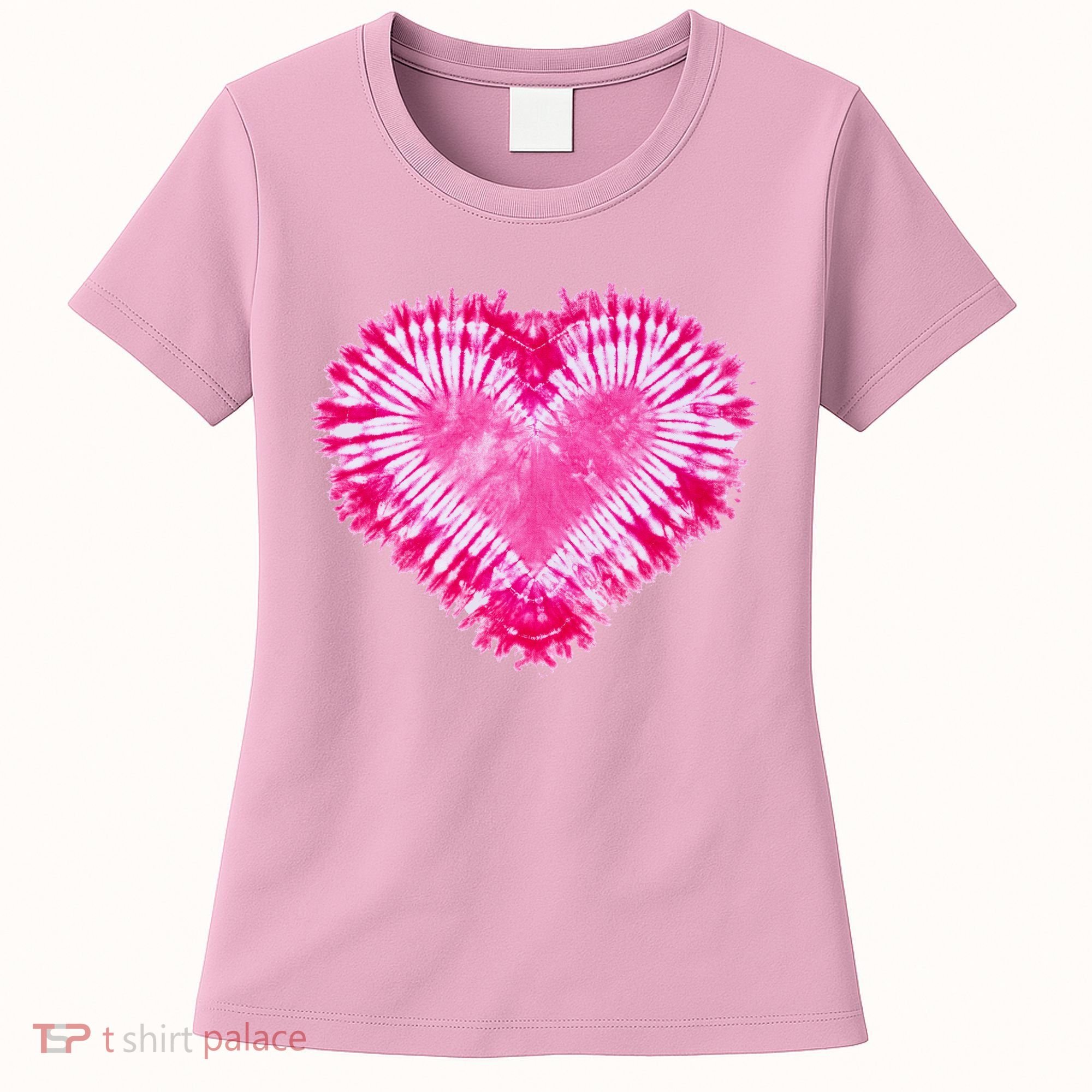 Pink Heart Tie Dye Valentines Day Women's T-Shirt