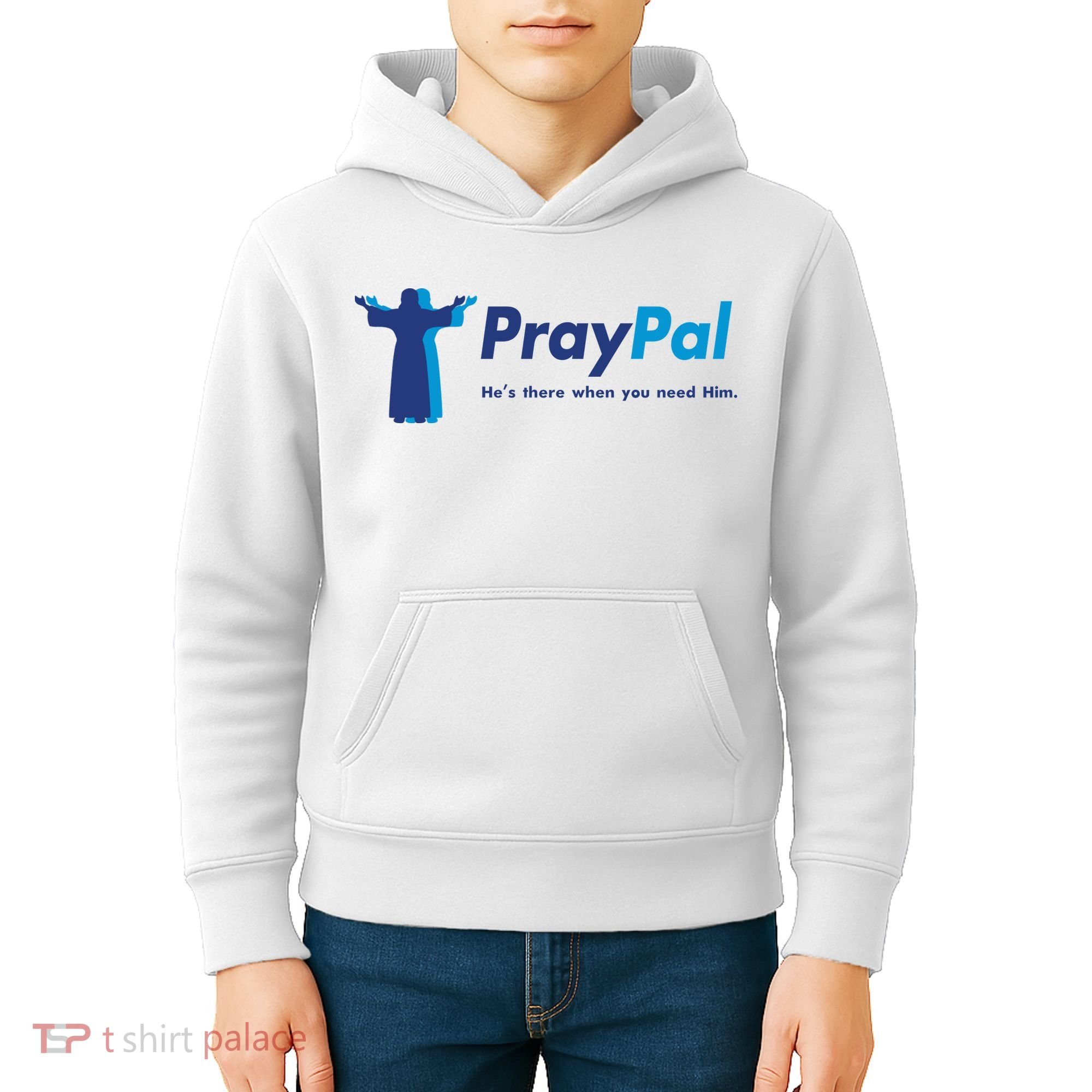 PrayPal He's There When You Need Him Kids Hoodie