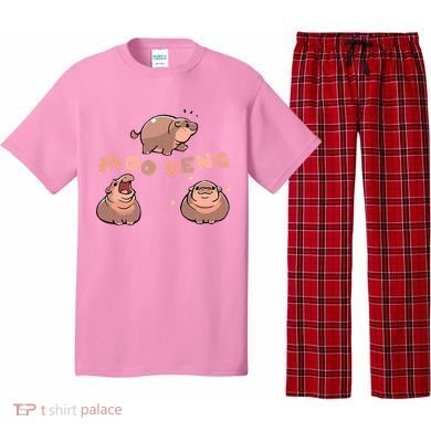 Pygmy Hippo Vintage Moo Dang Bootleg Funny Pajama Set