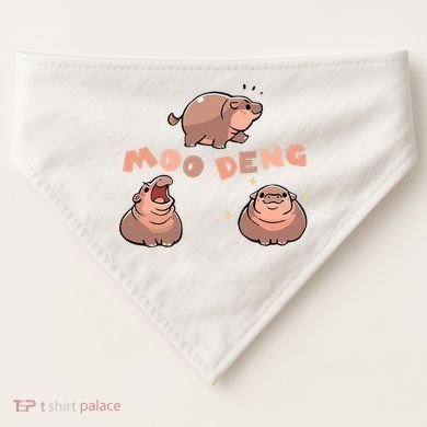 Pygmy Hippo Vintage Moo Dang Bootleg Funny USA-Made Doggie Bandana