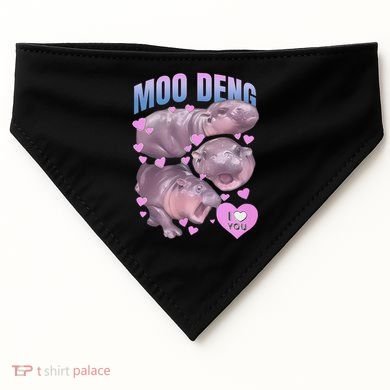 Pygmy Hippo Vintage Moo Dang Bootleg Funny Moodeng Gift USA-Made Doggie Bandana
