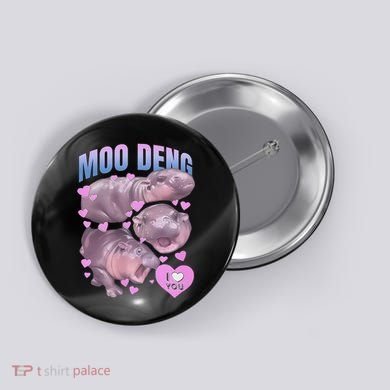 Pygmy Hippo Vintage Moo Dang Bootleg Funny Moodeng Gift Button