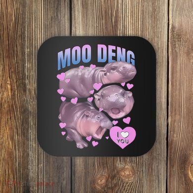 Pygmy Hippo Vintage Moo Dang Bootleg Funny Moodeng Gift Coaster