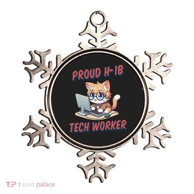 Proud H1b Visa Tech Worker And Future Immigrant Cat Worker Ornament