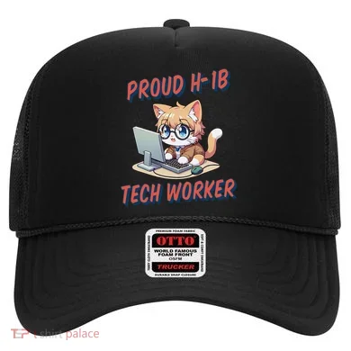 Proud H1b Visa Tech Worker And Future Immigrant Cat Worker Hat