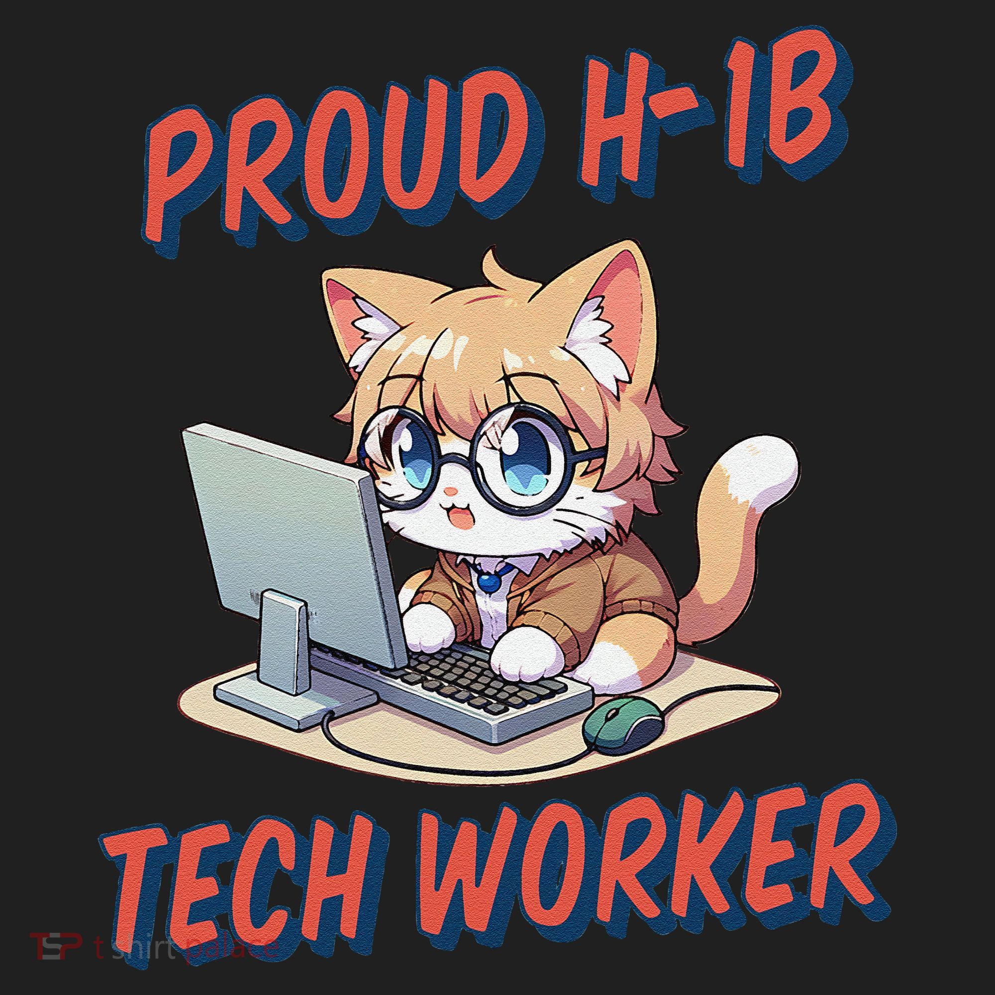 Proud H1b Visa Tech Worker And Future Immigrant Cat Worker Hat