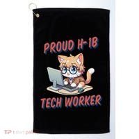 Proud H1b Visa Tech Worker And Future Immigrant Cat Worker Golf Towel thumb 0