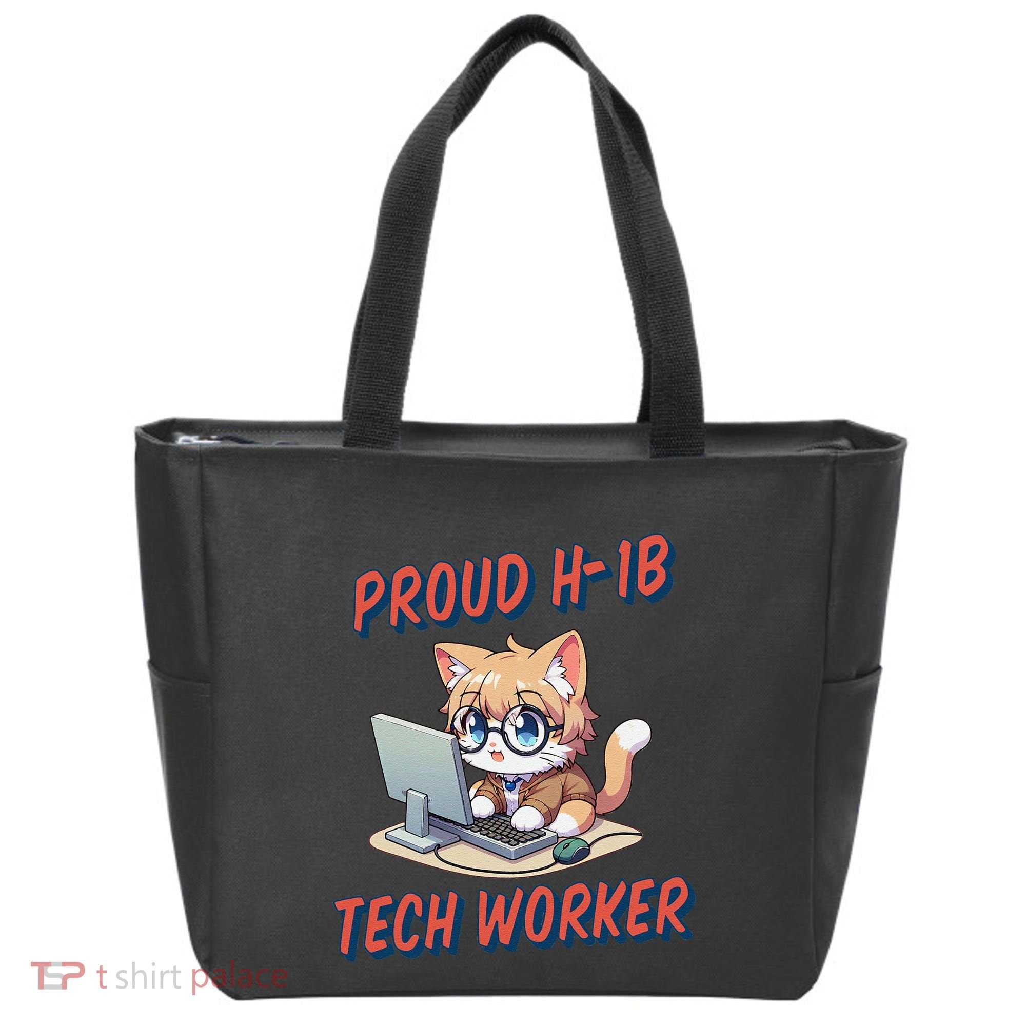 Proud H1b Visa Tech Worker And Future Immigrant Cat Worker Tote Bag