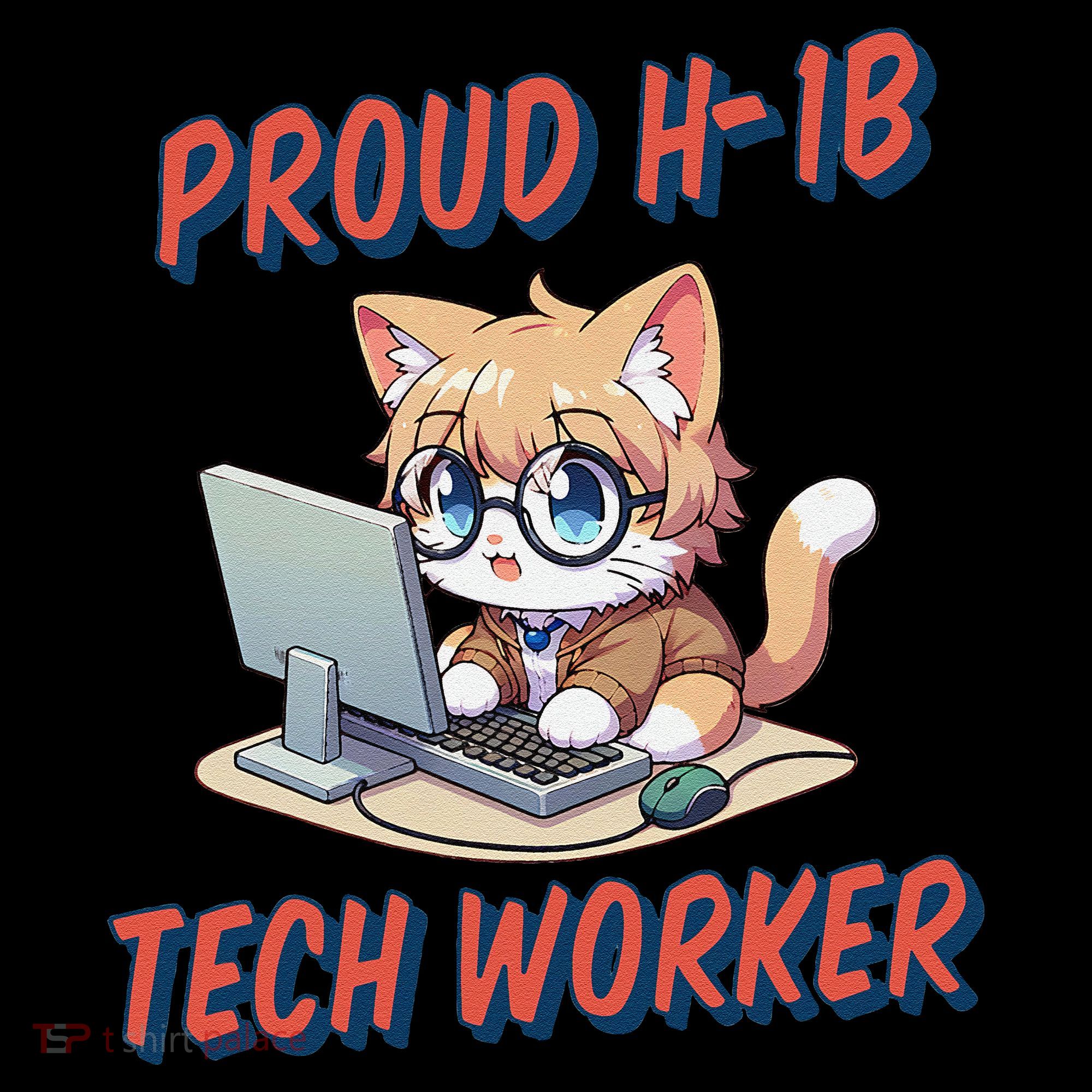 Proud H1b Visa Tech Worker And Future Immigrant Cat Worker Tote Bag