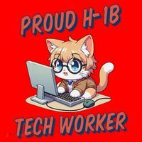 Proud H1b Visa Tech Worker And Future Immigrant Cat Worker Santa Hat thumb 1