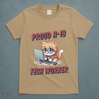 Proud H1b Visa Tech Worker And Future Immigrant Cat Worker T-Shirt thumb 5