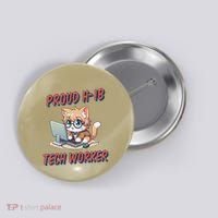 Proud H1b Visa Tech Worker And Future Immigrant Cat Worker Button thumb 0