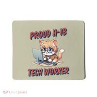 Proud H1b Visa Tech Worker And Future Immigrant Cat Worker Mousepad thumb 0