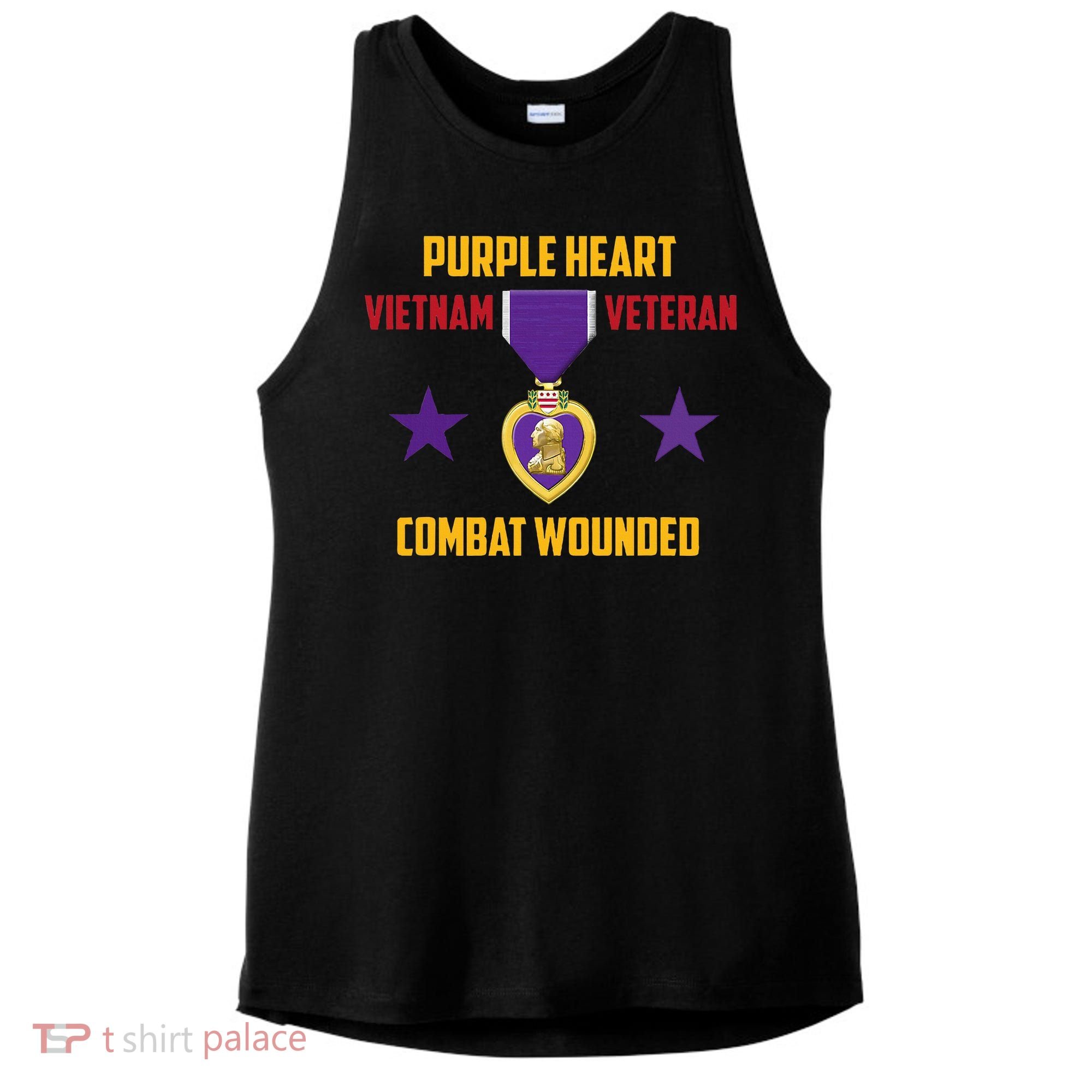 Purple Heart Vietnam Veteran Ladies PosiCharge Tri-Blend Wicking Tank