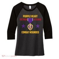 Purple Heart Vietnam Veteran Women's Tri-Blend 3/4-Sleeve Raglan Shirt thumb 0