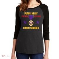 Purple Heart Vietnam Veteran Women's Tri-Blend 3/4-Sleeve Raglan Shirt thumb 2