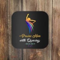 Praise Him With Dancing Christian Worship Dancer Girl Coaster thumb 0